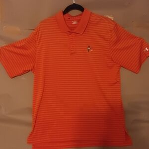 Under Armour Men's Striped Orange Polo